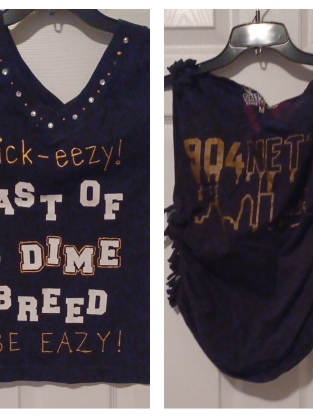 -- Two Black Vneck Graphic Tees Size Medium